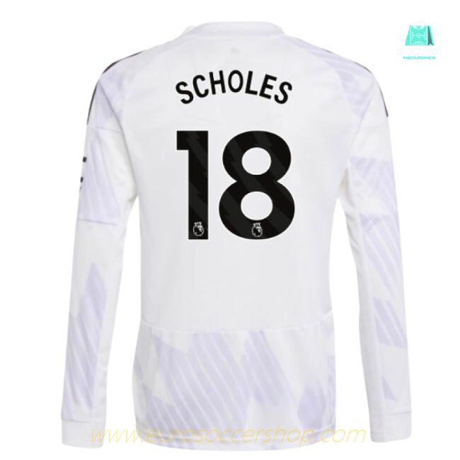 2025-2026 Man Utd Long Sleeve Away Shirt (Kids) (Scholes 18)