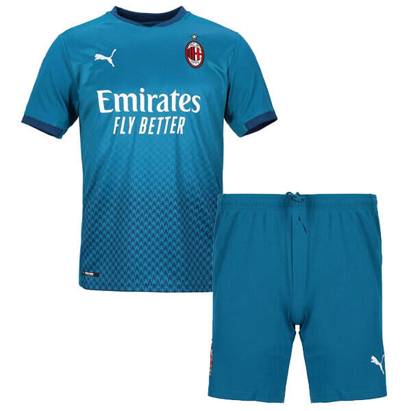 Kids AC Milan 20-21 Third Blue Soccer Suits ShirtShorts - Official