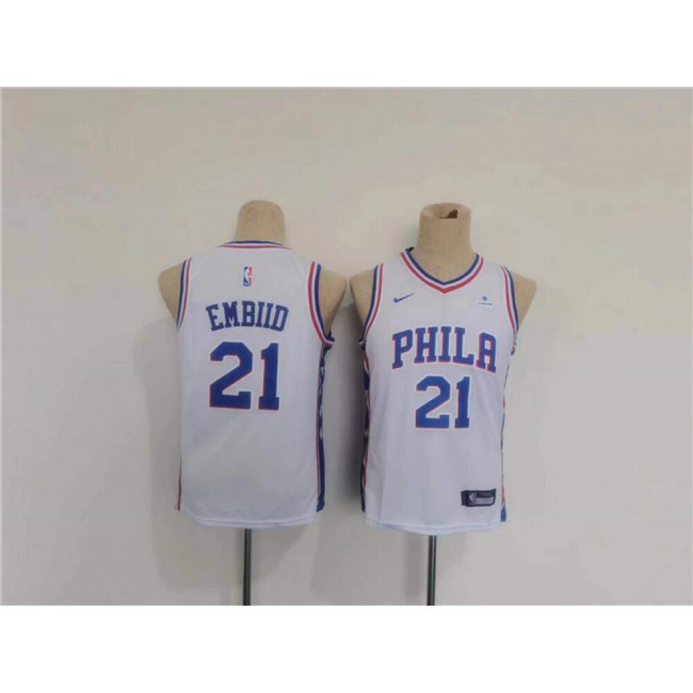 Fan Favorite Affordable Men's Sixers #21 Joel White Basketball Jersey