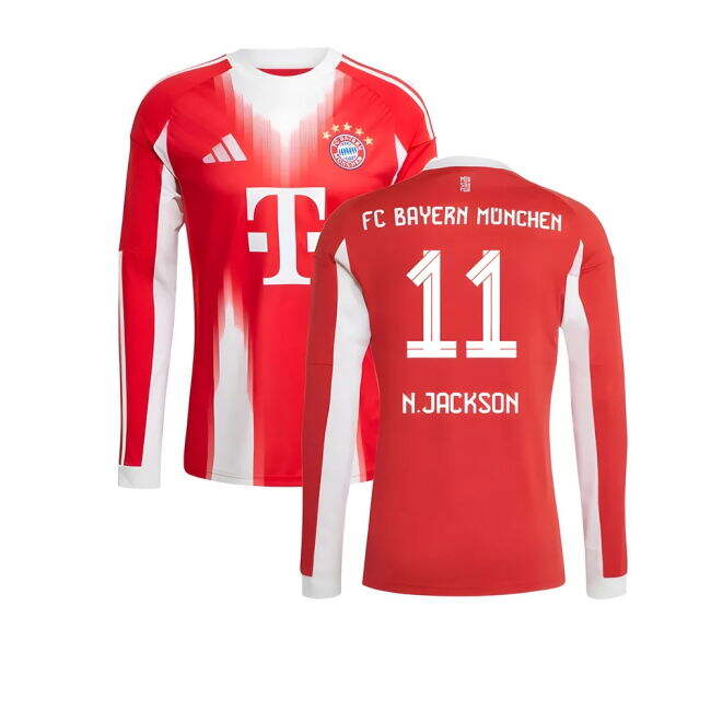 Supporter Bayern Bayern Munich Long Sleeve Home Shirt N Jackson #1...