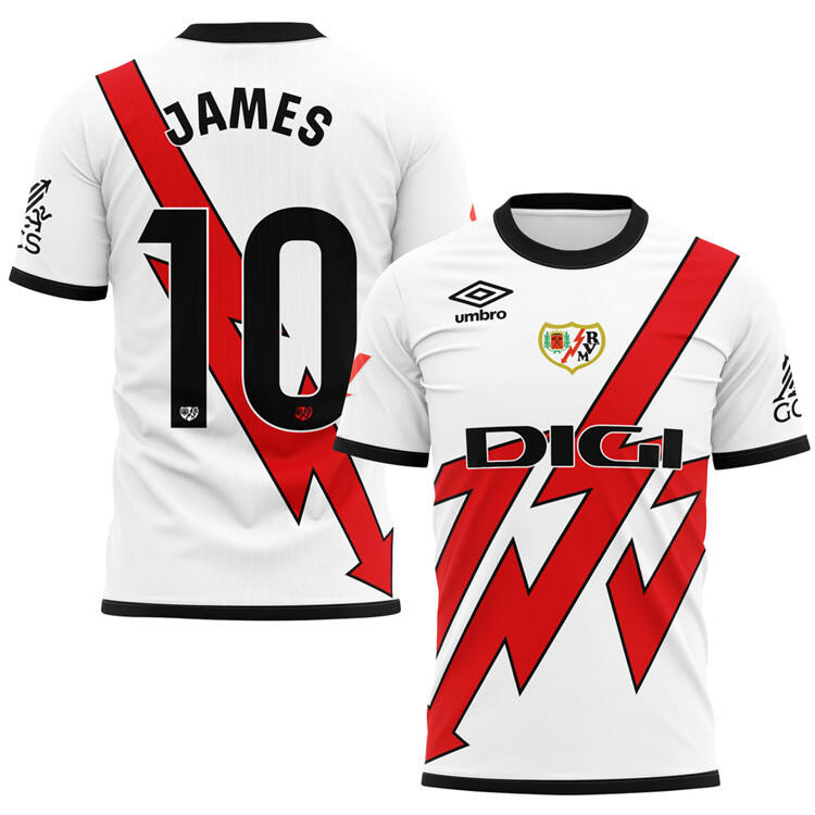 Rayo Vallecano 2425 Home Football Shirt JAMES 10 - Official Replica