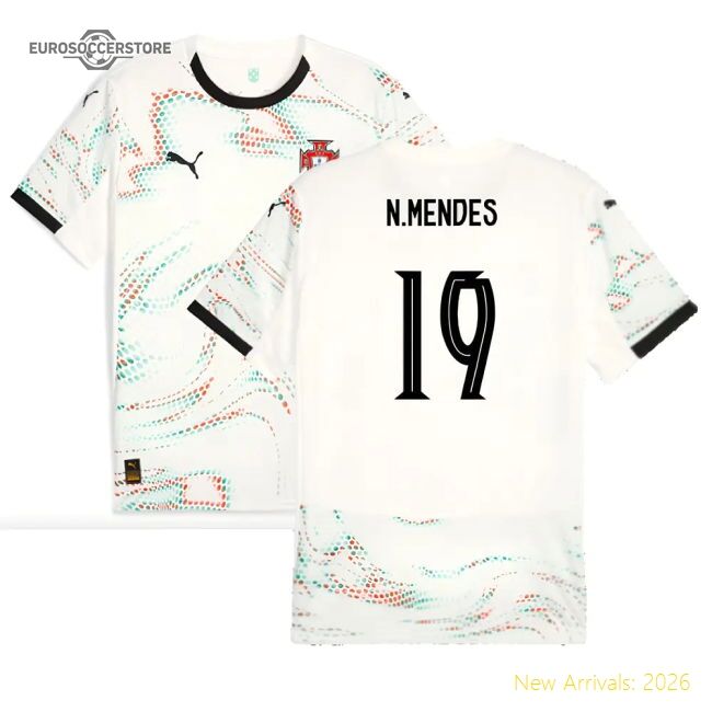 Authentic 2025-2026 Portugal Away Uniform (n.mendes 19