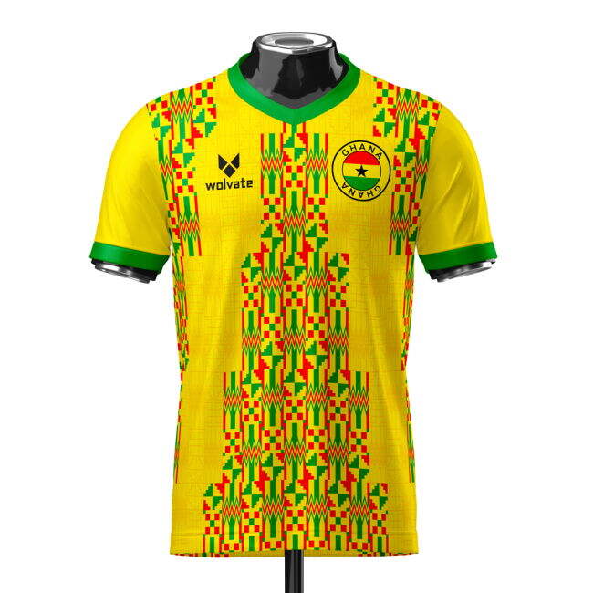 Top-Tier Ghana Heritage Football Jersey (Wolvate) Adult Short Sleeve