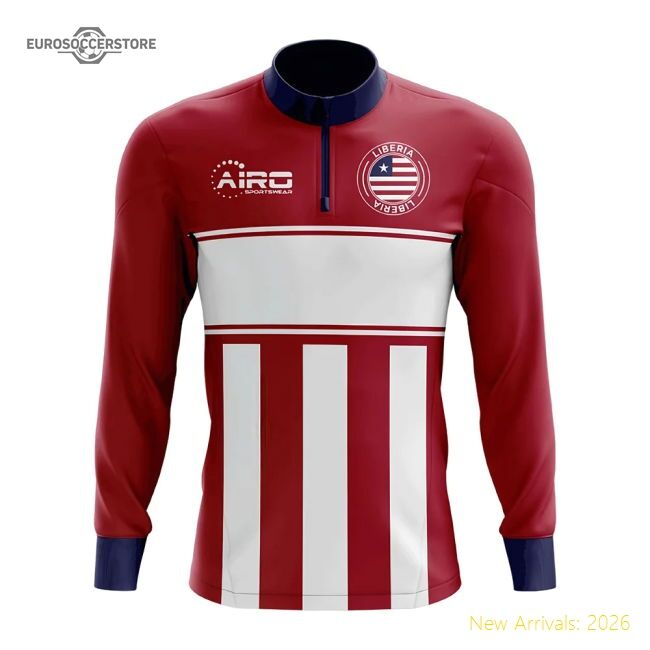 Premium-grade Liberia Concept Football Half Zip Midlayer Top (red-w