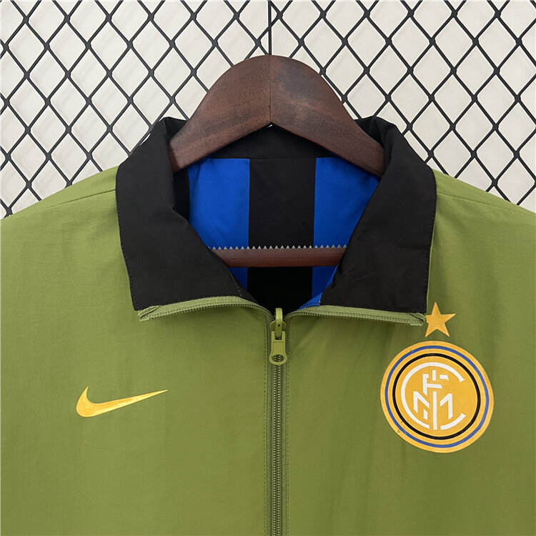 2425 Inter Milan Reversible Trench Jacket GreenBlue - Official