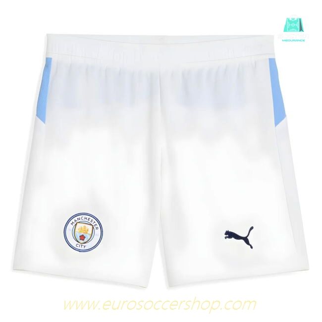 2025-2026 Man City Home Shorts (White) - Kids