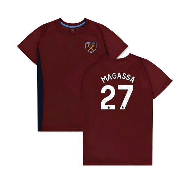 West Ham United Poly T-Shirt (Claret/Blue) - Kids (Magassa 27)