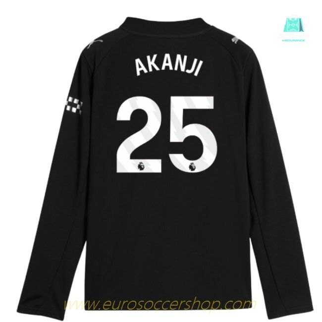 2025-2026 Man City Long Sleeve Away Shirt (Kids) (Akanji 25)