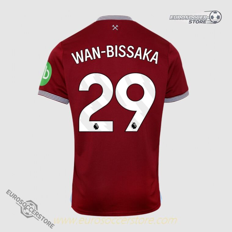 West Ham United 25-26 Season Home Jersey with WAN-BISSAKA 29 Printing