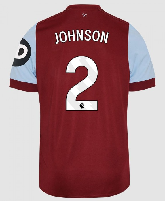 West Ham United JOHNSON 2 Home Football Shirt 2023-2024 Season
