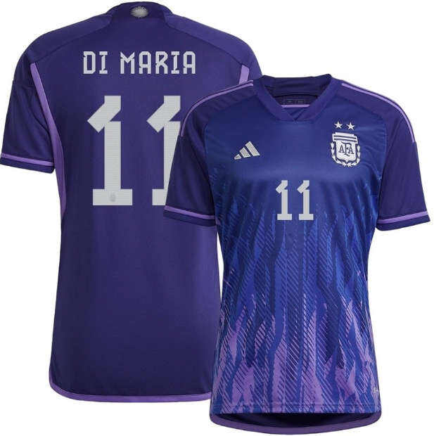 Argentina World Cup 2022 Away DI MARIA Soccer Jersey Football Shirt -