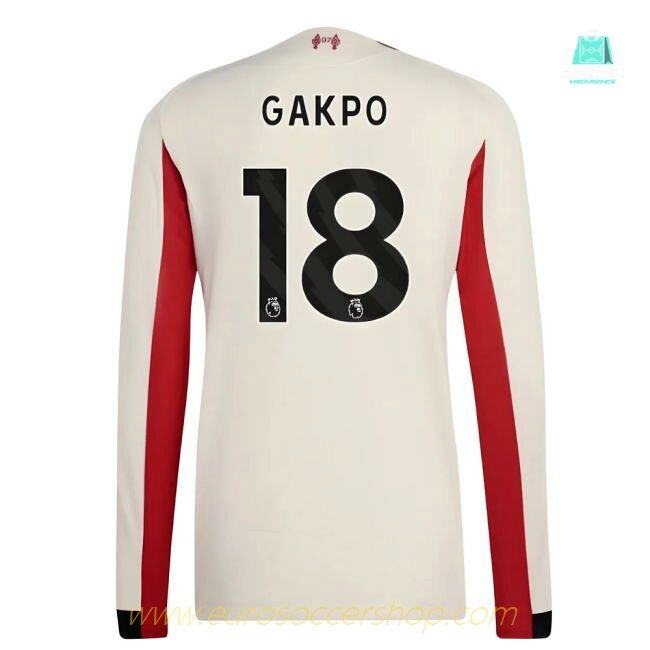2025-2026 Liverpool Authentic Long Sleeve Away Shirt (Gakpo 18)