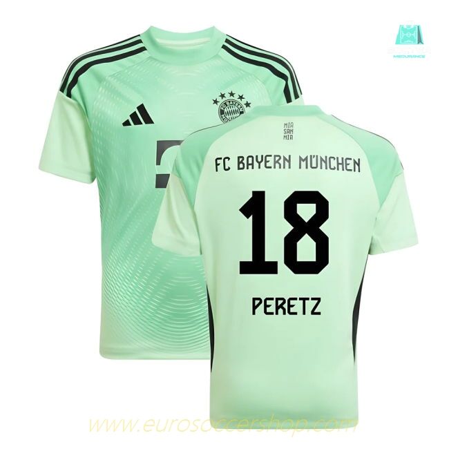 2025-2026 Bayern Munich Home Goalkeeper Shirt (Glory Mint) - Kids (Peretz 18)