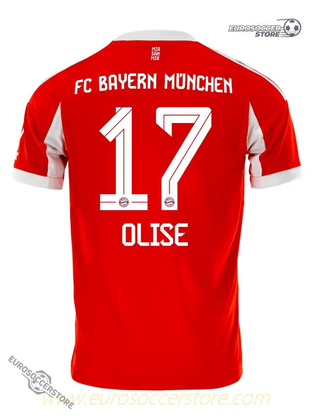 Bayern Munich 25-26 Season Home Jersey, Worn by Olise with Number 17