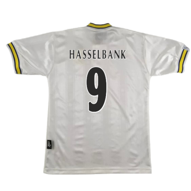 Leeds United 1996-98 Home Shirt (L) (Mint) (Hasselbank 9) - officia...