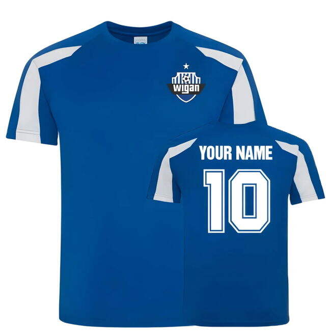 Classic Wigan Your Name Wigan Sports Training Jersey (Blue) for Mat...