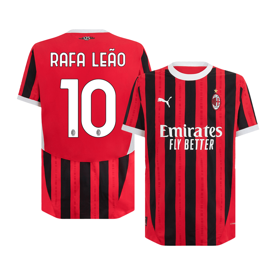 Player Version Rafael Le?o #10 AC Milan Home Soccer Jersey 2024/25Auth