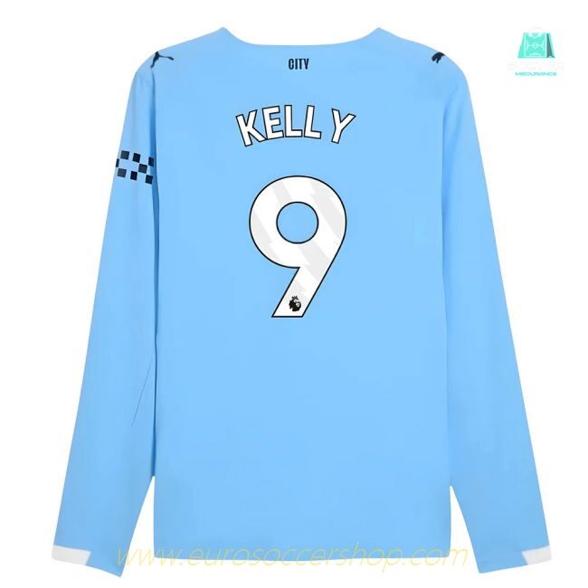 2025-2026 Man City Authentic Long Sleeve Home Shirt (Kelly 9)