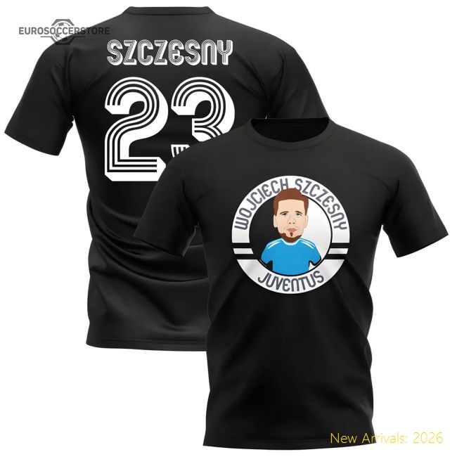 Excellent Wojciech Szczesny Old Lady Illustration Casual Tee (black)