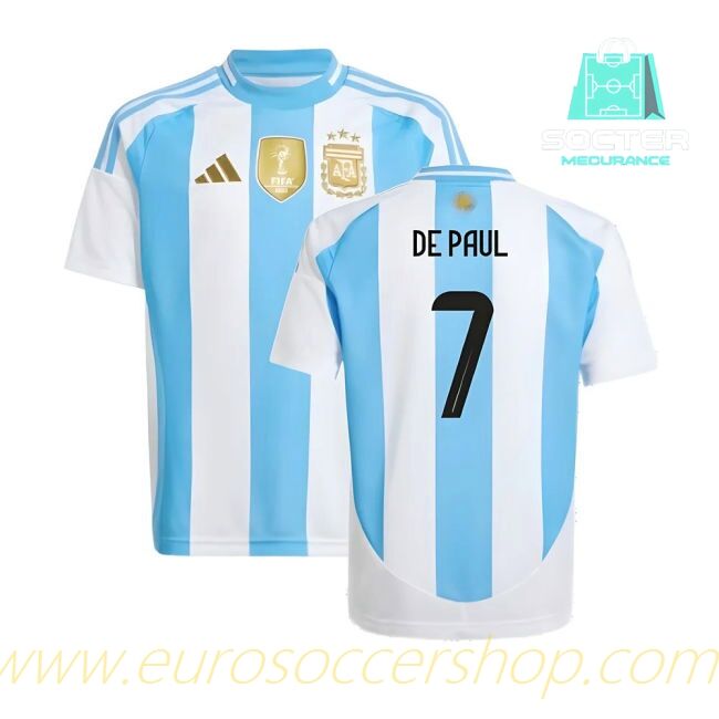 2024-25 Edition Argentina Home Kit Fan Edition Youth Version (DE PAUL 7)
