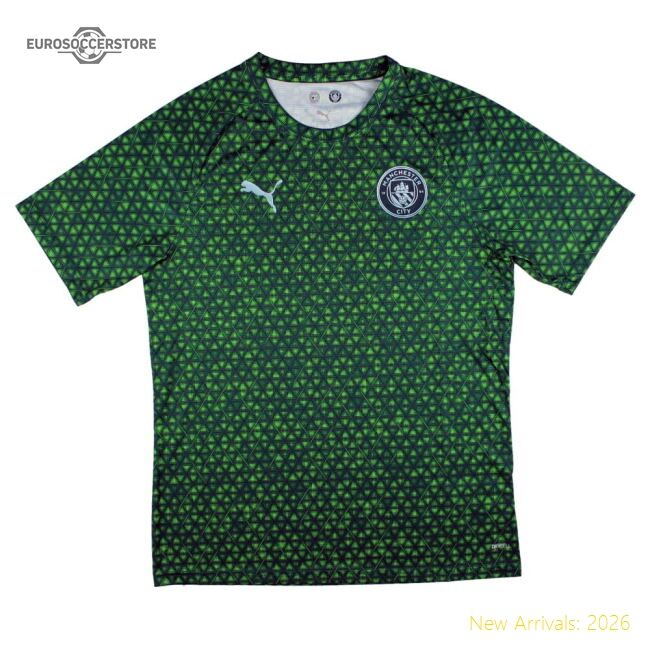 Authentic 2025-2026 Man City Warm Up Jersey (green Terrain) (your