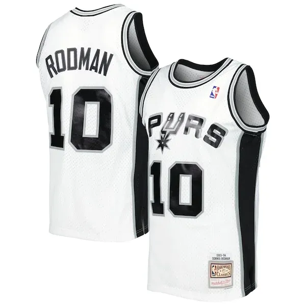 Premium Dennis Rodman SAS Basketball Jersey - White - Licensed Product