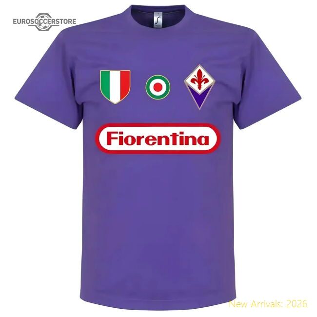 Luxury Fiorentina Fc Batistuta 9 Team Fan T-shirt - Purple