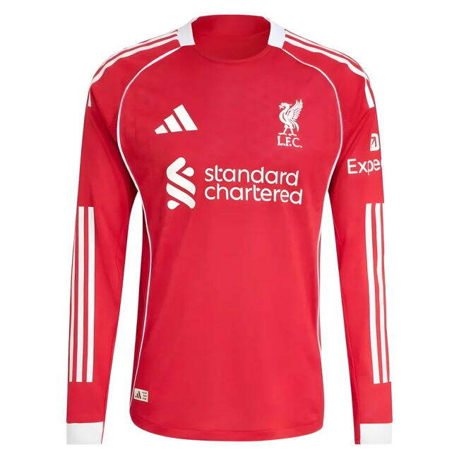 2025-2026 Liverpool Authentic Long Sleeve Home Shirt