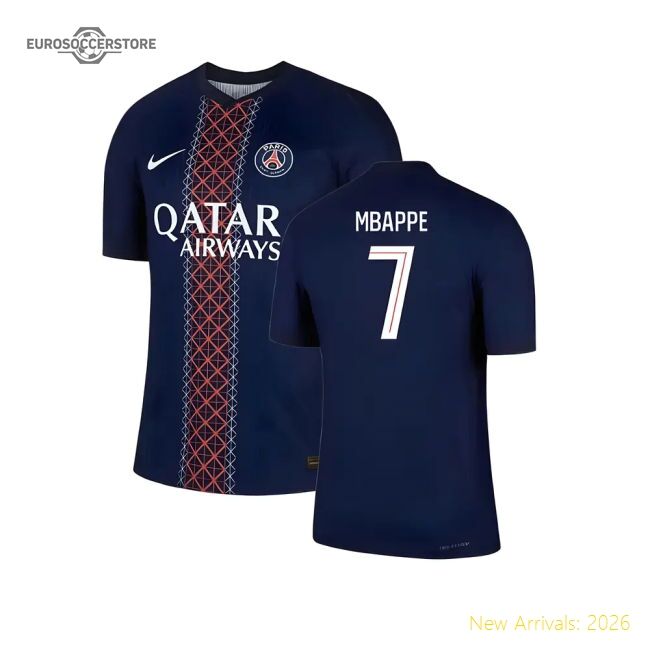 Fan-Favorite 2025-2026 Psg Home Dri-Fit Adv Authentic Shirt (Mbappe 7)