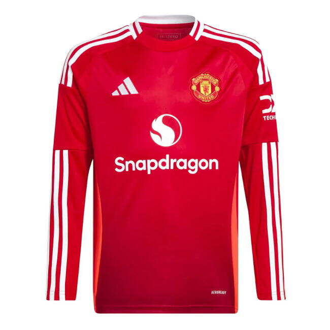 Man Utd Long Sleeve 2024-2025 Home Shirt - (Junior