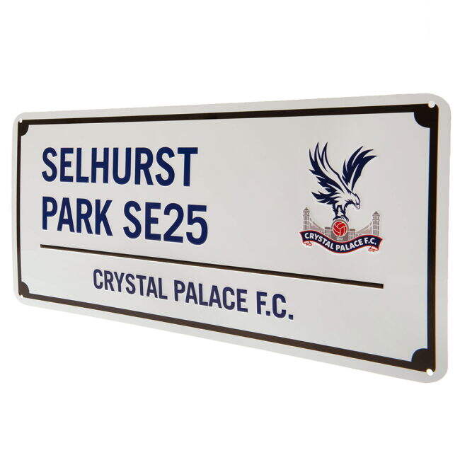 vintage Crystal Palace FC Blue Text Street Sign