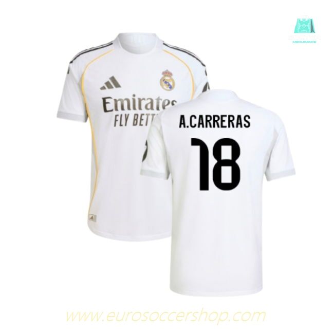 2025-2026 Real Madrid Authentic Home Shirt (A.Carreras 18)