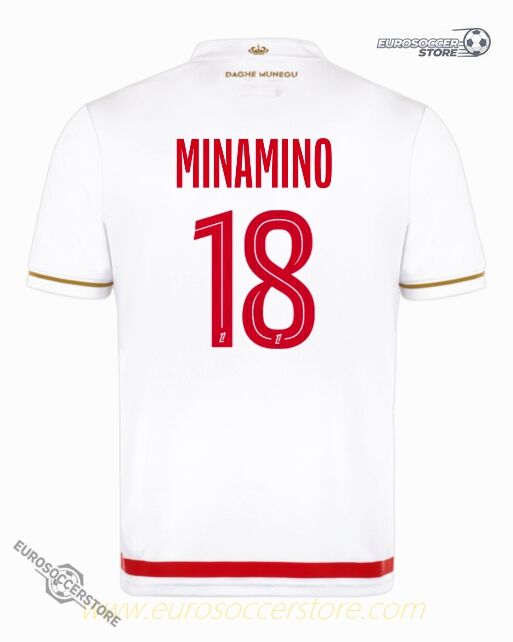 AS Monaco's 25-26 Season Home Jersey Featuring MINAMINO with Number 18