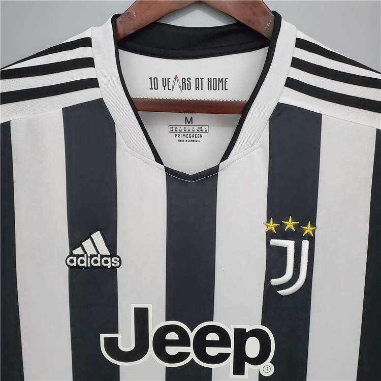 Juventus 21-22 Home WhiteBlack Soccer Jersey Long Sleeve Football