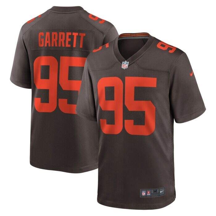Men's Cleveland Browns Myles Garrett Nike Brown Alternate ...