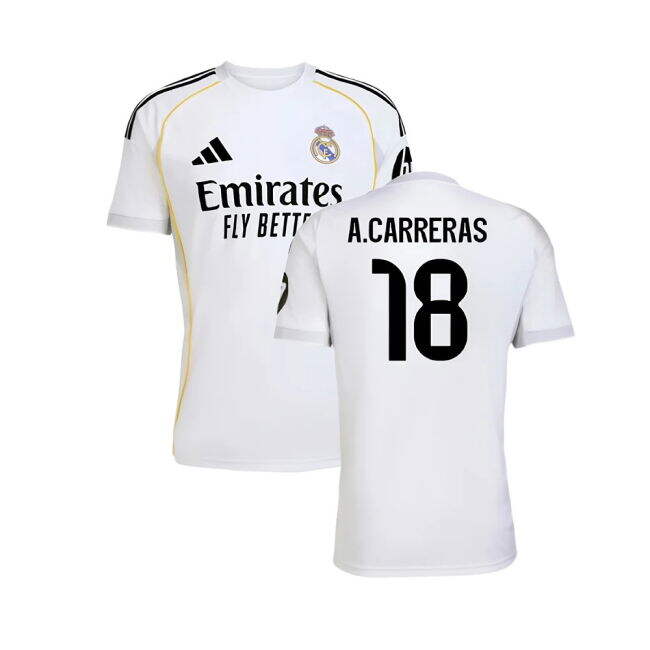 2025-2026 Genuina Camiseta Real Madrid Local - Hombres Con Carreras 18