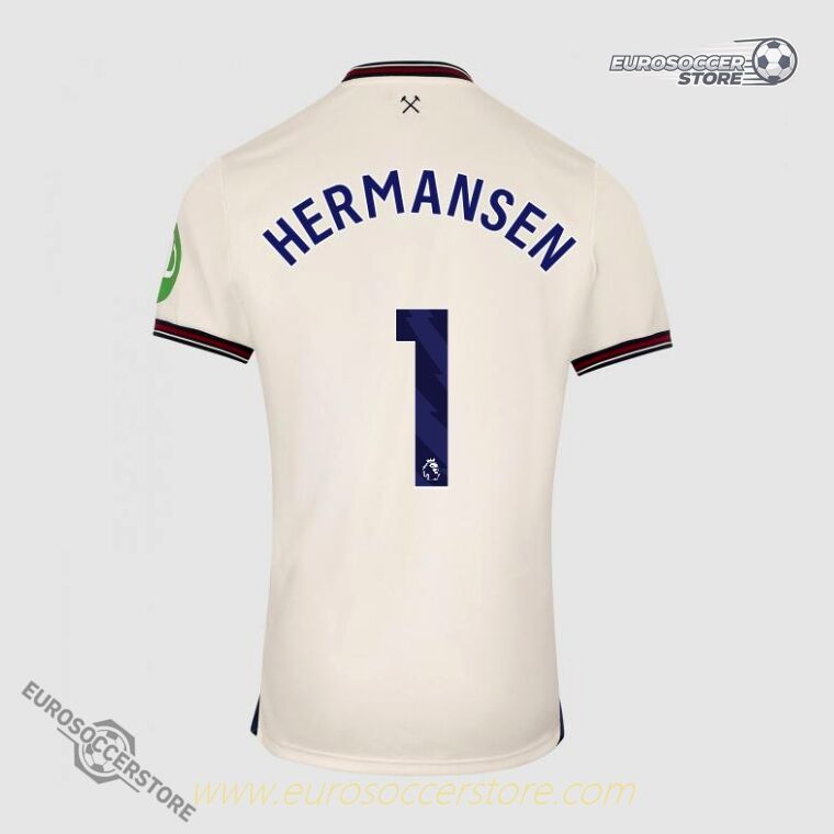 West Ham United 25-26 Season Away Jersey with HERMANSEN 1 Printing