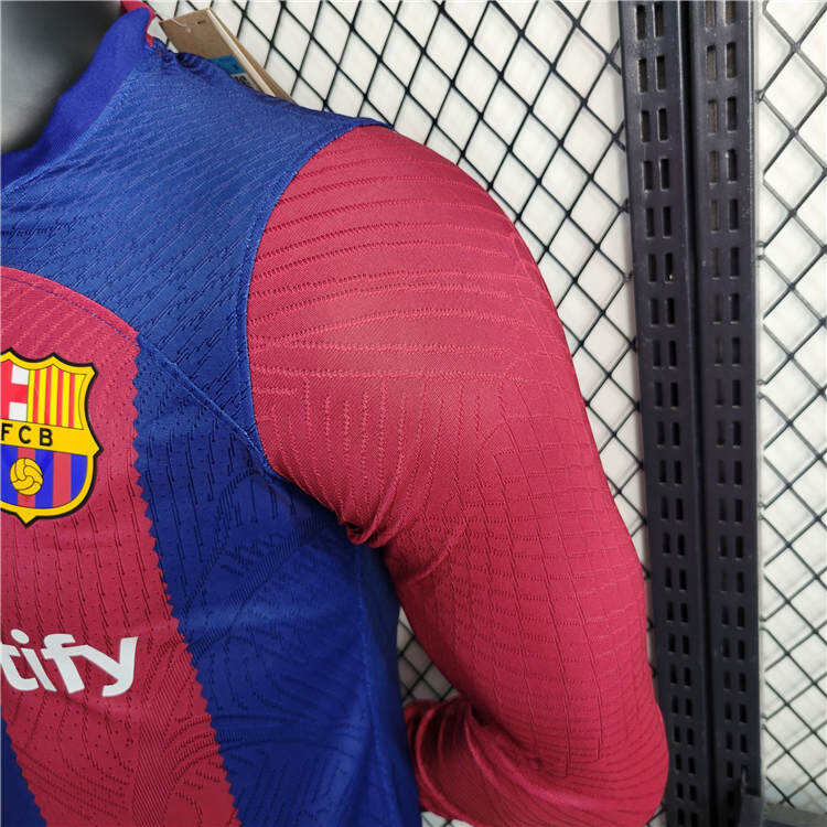 Barcelona FC 2324 Home Long Sleeve Shirt - Official Replica 12261