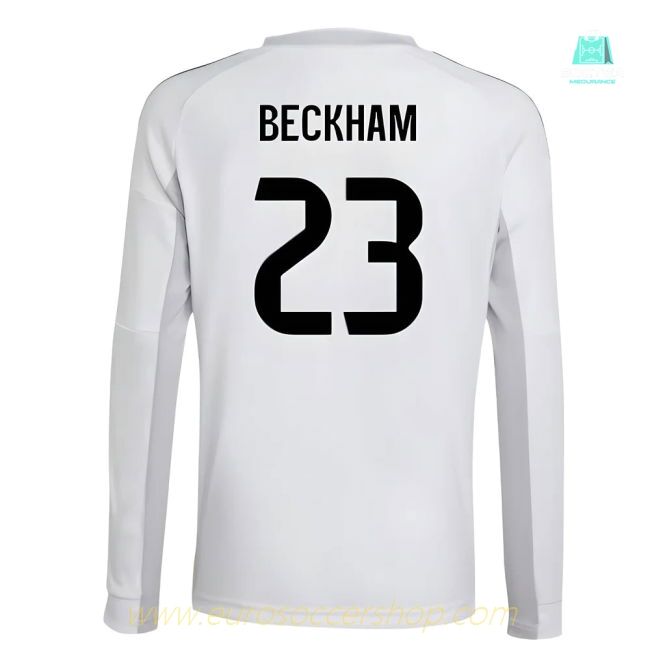 2025-2026 Real Madrid Long Sleeve Home Shirt (Kids) (Beckham 23)