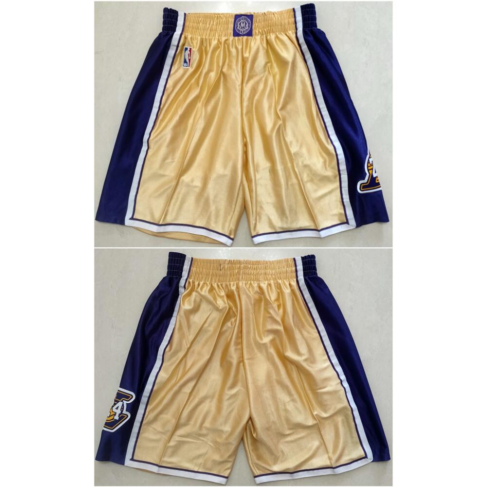 Men's Los Angeles Lakers Kobe Bryant Gold Hall of Fame Shorts (Run Small)