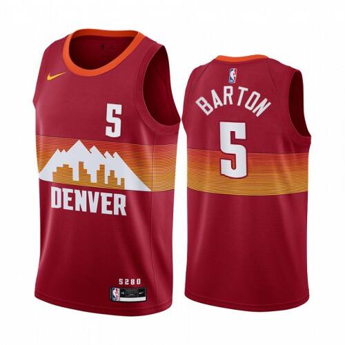 Nuggets #5 Will Barton Authentic 2020 City NBA Jersey - Red Swingman