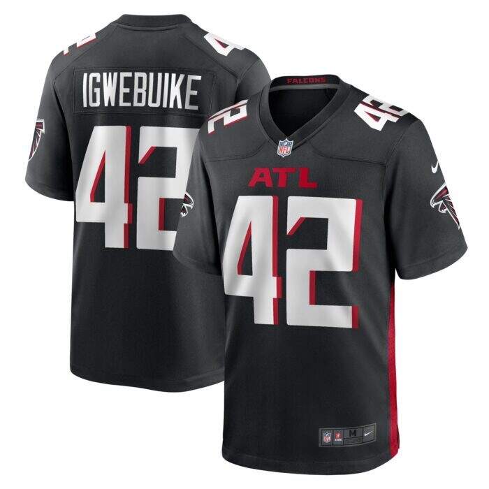 Men's Atlanta Falcons Godwin Igwebuike Nike Black Game Jer...