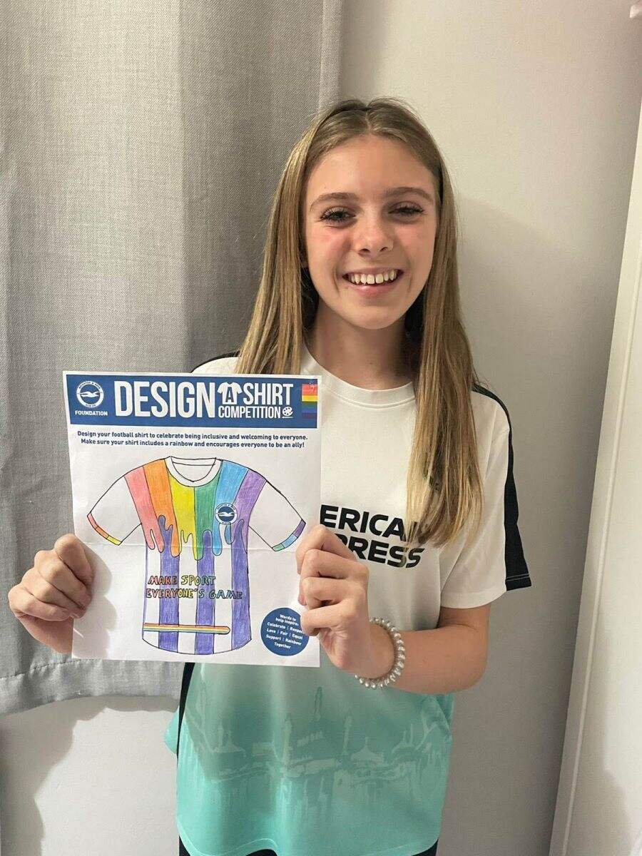 BrightonHove Albion 2425 Rainbow Laces Soccer Jersey Football Shirt -