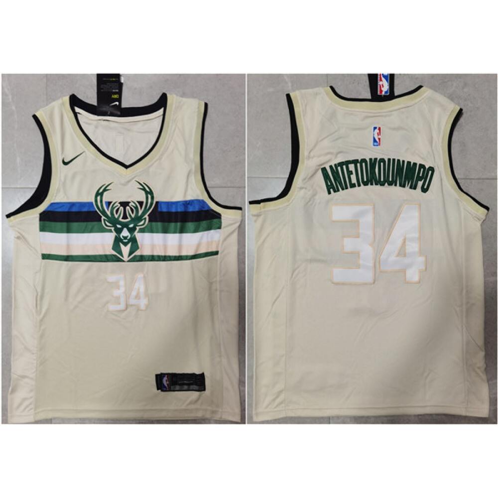 Game Day Authentic Men's Bucks #34 Giannis None Basketball Jersey