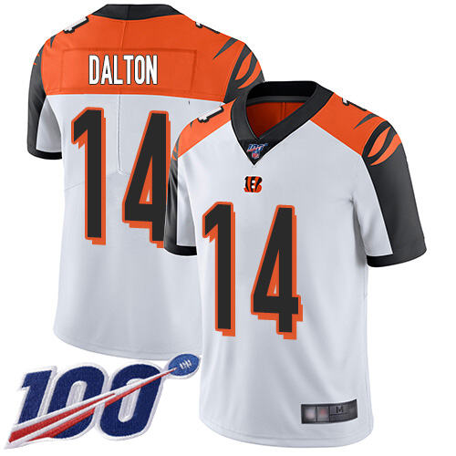 Authentic Cincinnati #14 A. Dalton White None Limited NFL Jersey Mens