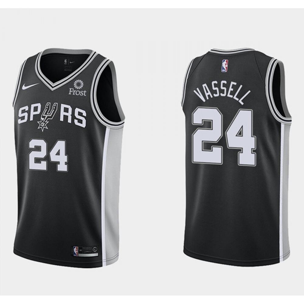Men's San Antonio Spurs #24 Devin Vassell Black Icon Edition Stitched Jersey