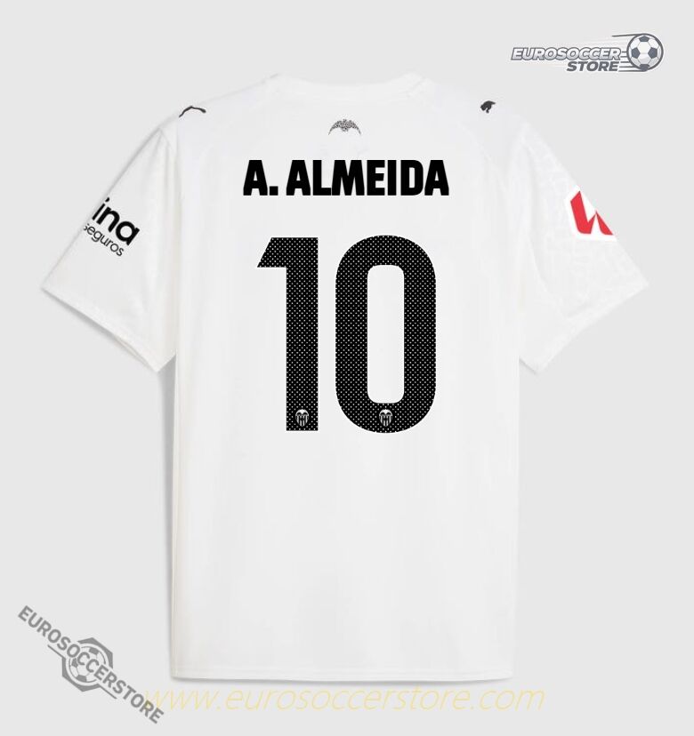 Valencia CF 25-26 Season Home Jersey, A. ALMEIDA #10 Edition