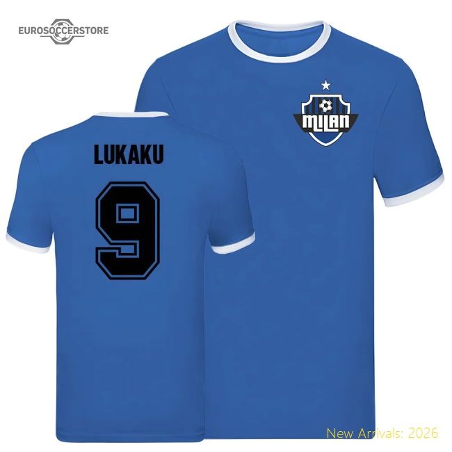 Exceptional Romelu Lukaku Inter Milan Ringer Tee (blue)