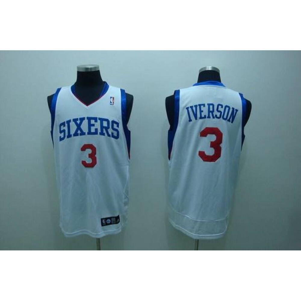 Fan Favorite Modern Men's Sixers #3 Allen White Basketball Jersey