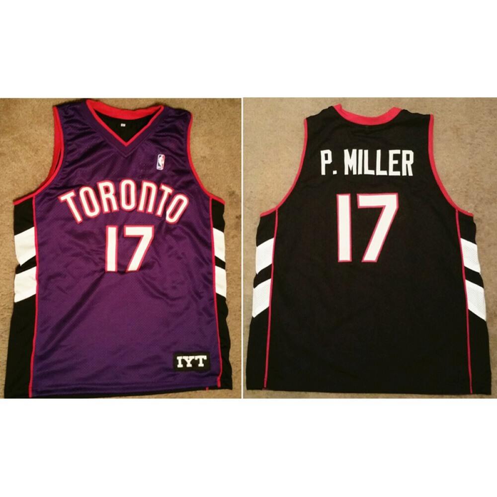 Men's Toronto Raptors #17 P. Miller Purple And White Stitched NBA Jersey